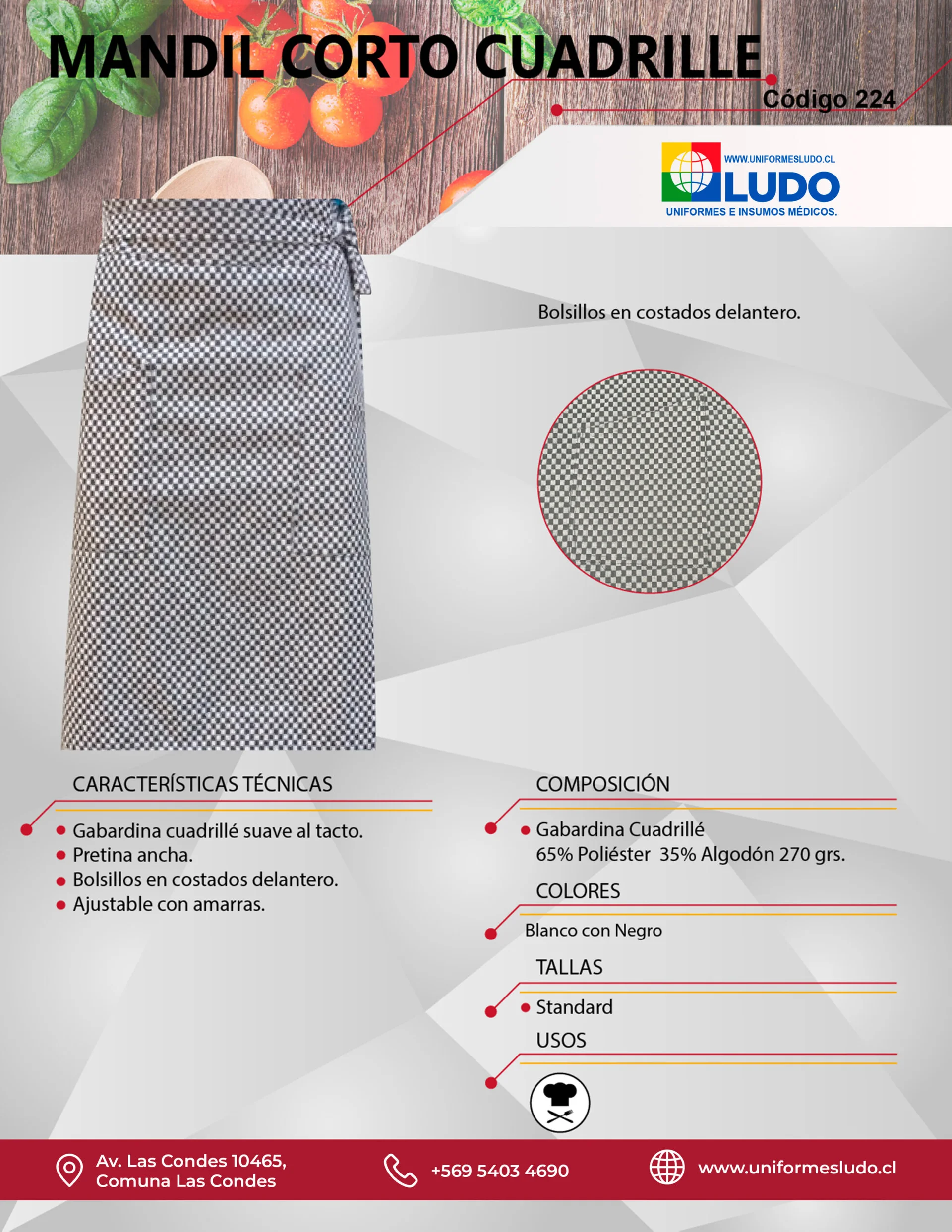 Mandil Corto Cuadrille