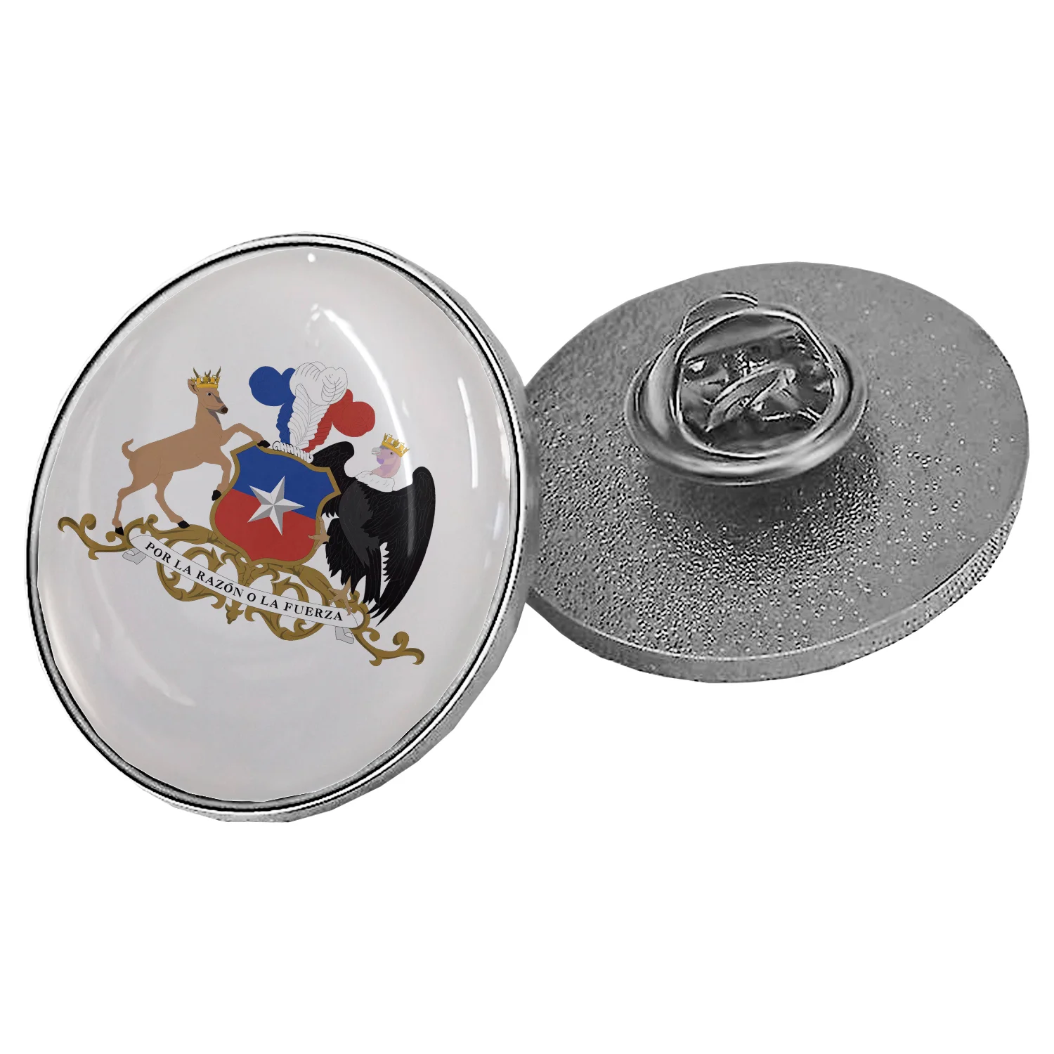 Piocha Broche Redondo Plateado (Pins) 25mm