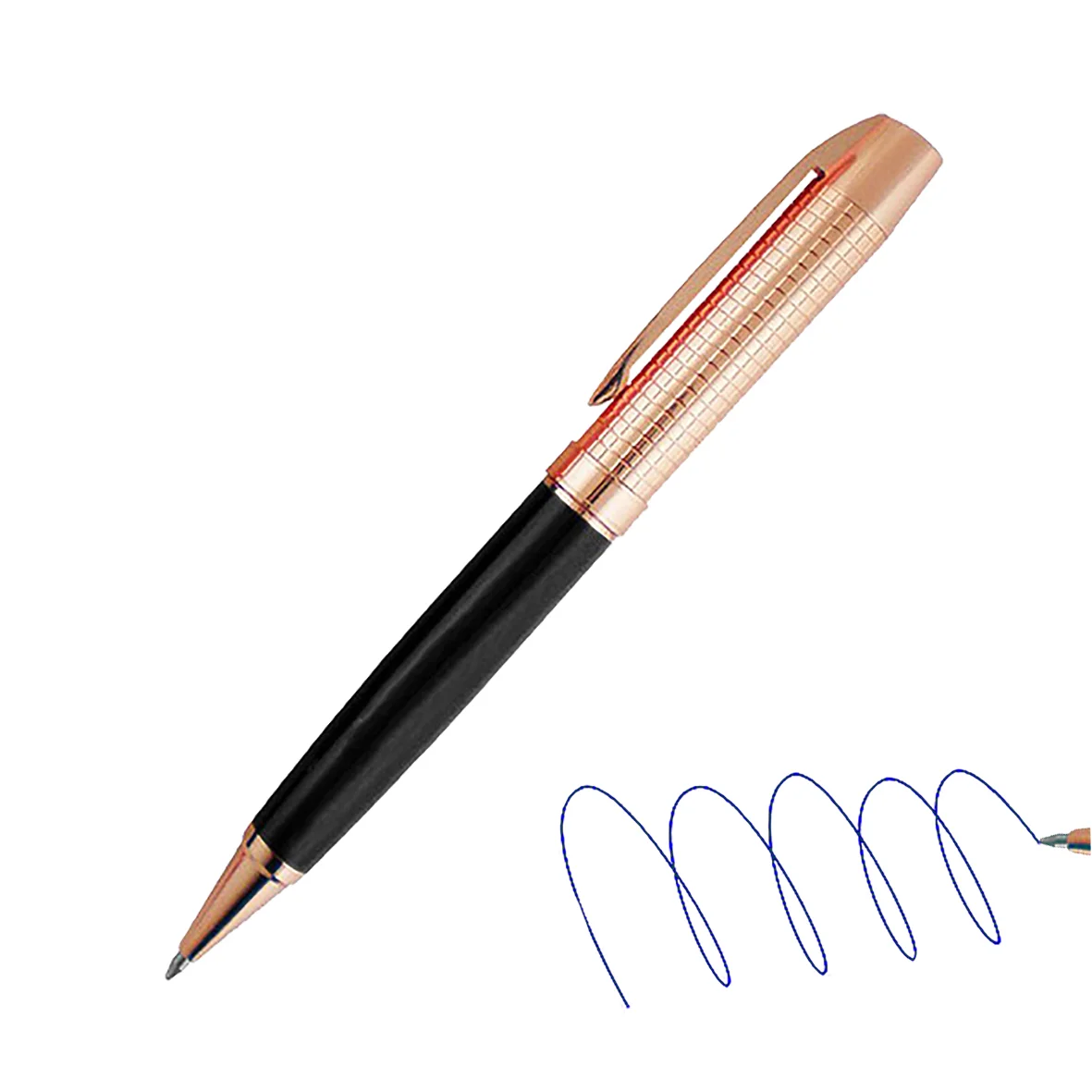 Bolígrafo Metálico Encobrizado Negro L75