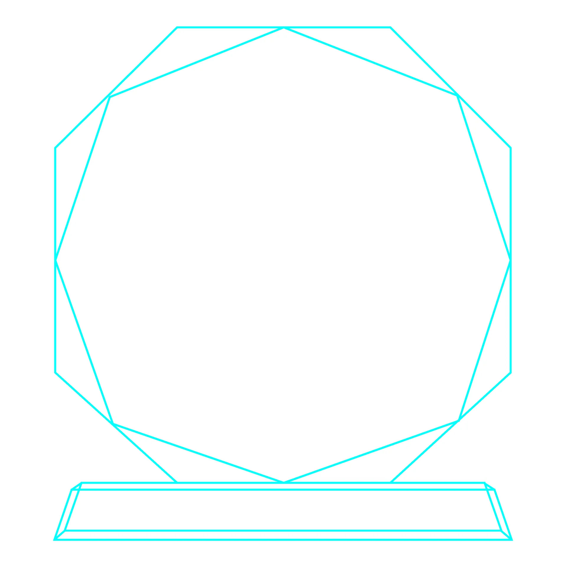 Galvano Cristal Octagonal 6216