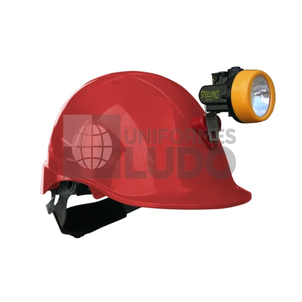 CASCO STEELPRO ABS MTA ROJO CON PORTALAMPARA FULL