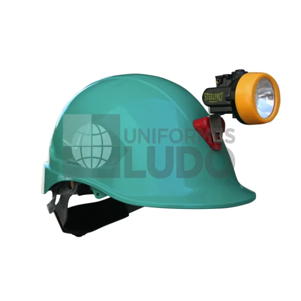 CASCO STEELPRO ABS MTA VERDE CON PORTALAMPARA FULL