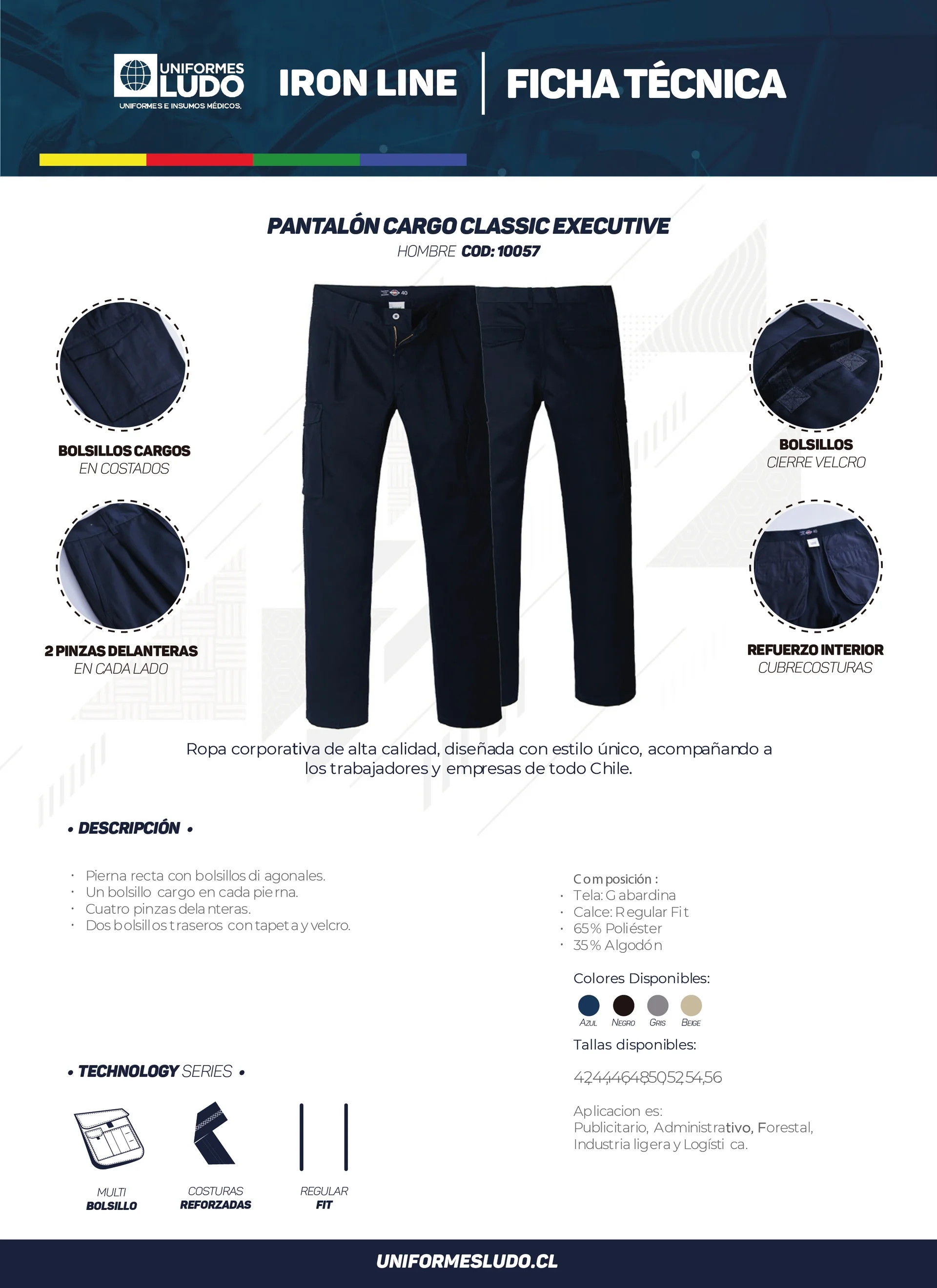 Pantalón Cargo Classic Executive Hombre