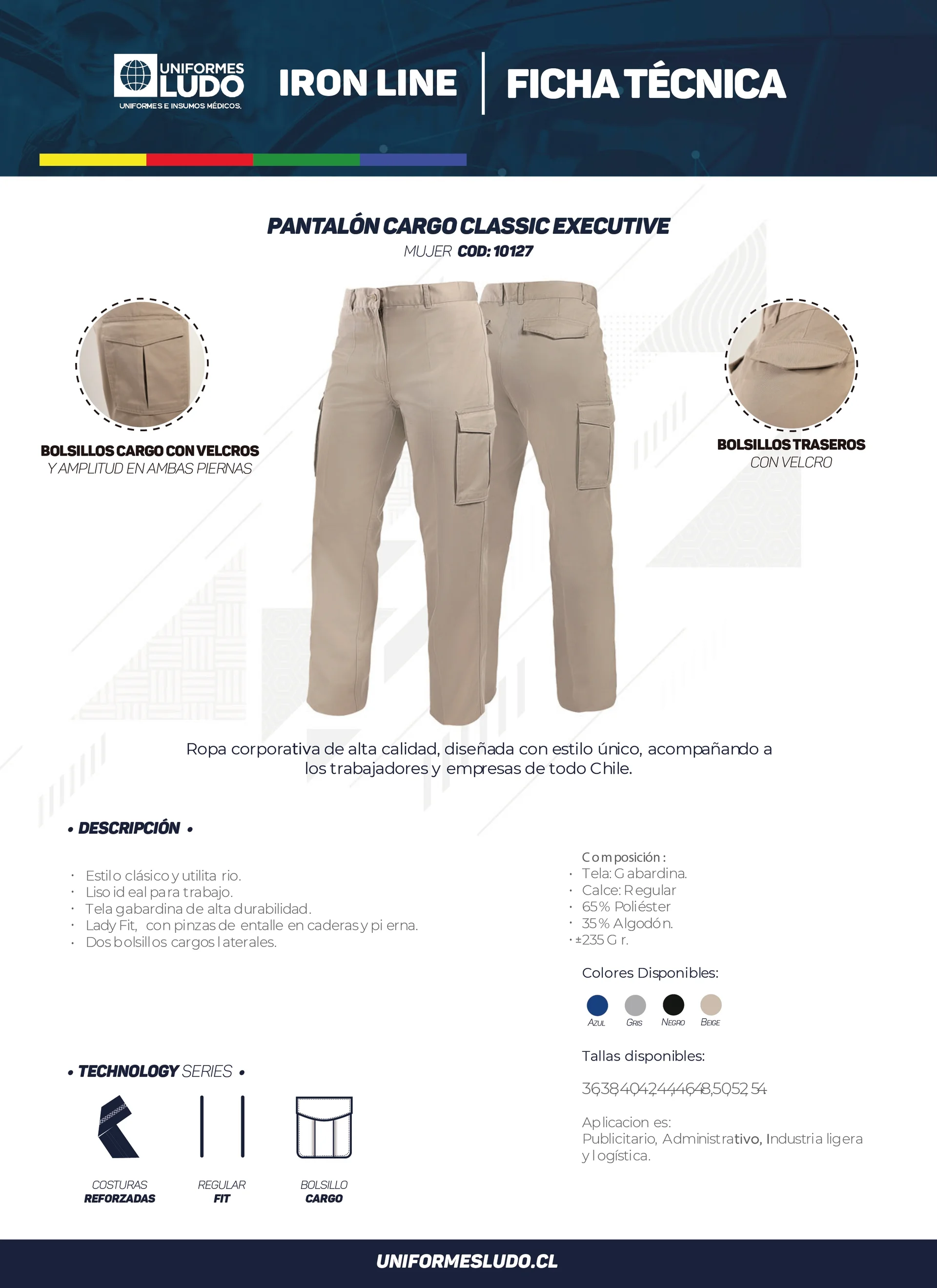 Pantalón Cargo Classic Executive Mujer