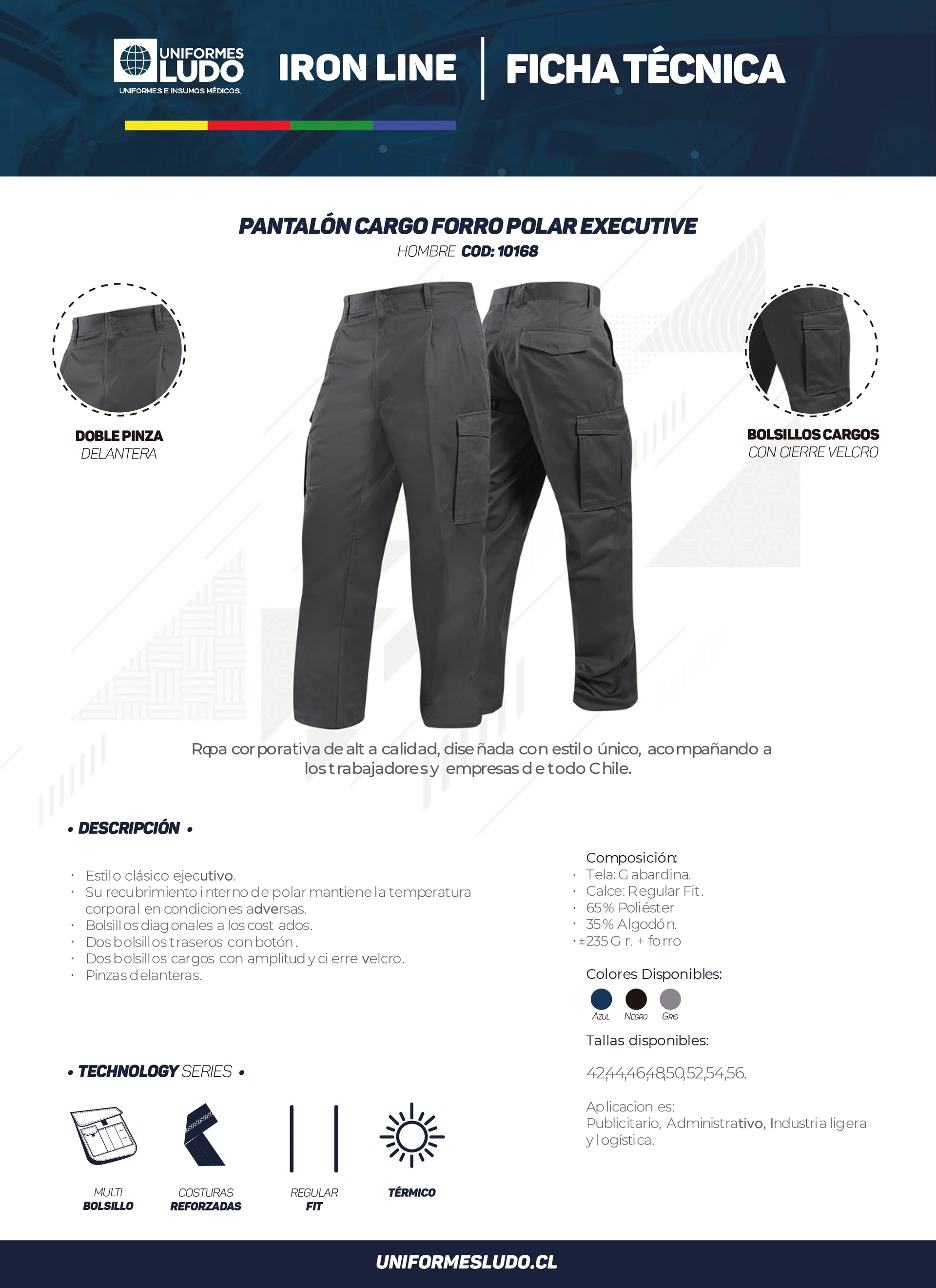 Pantalón Cargo Forro Polar Executive Hombre