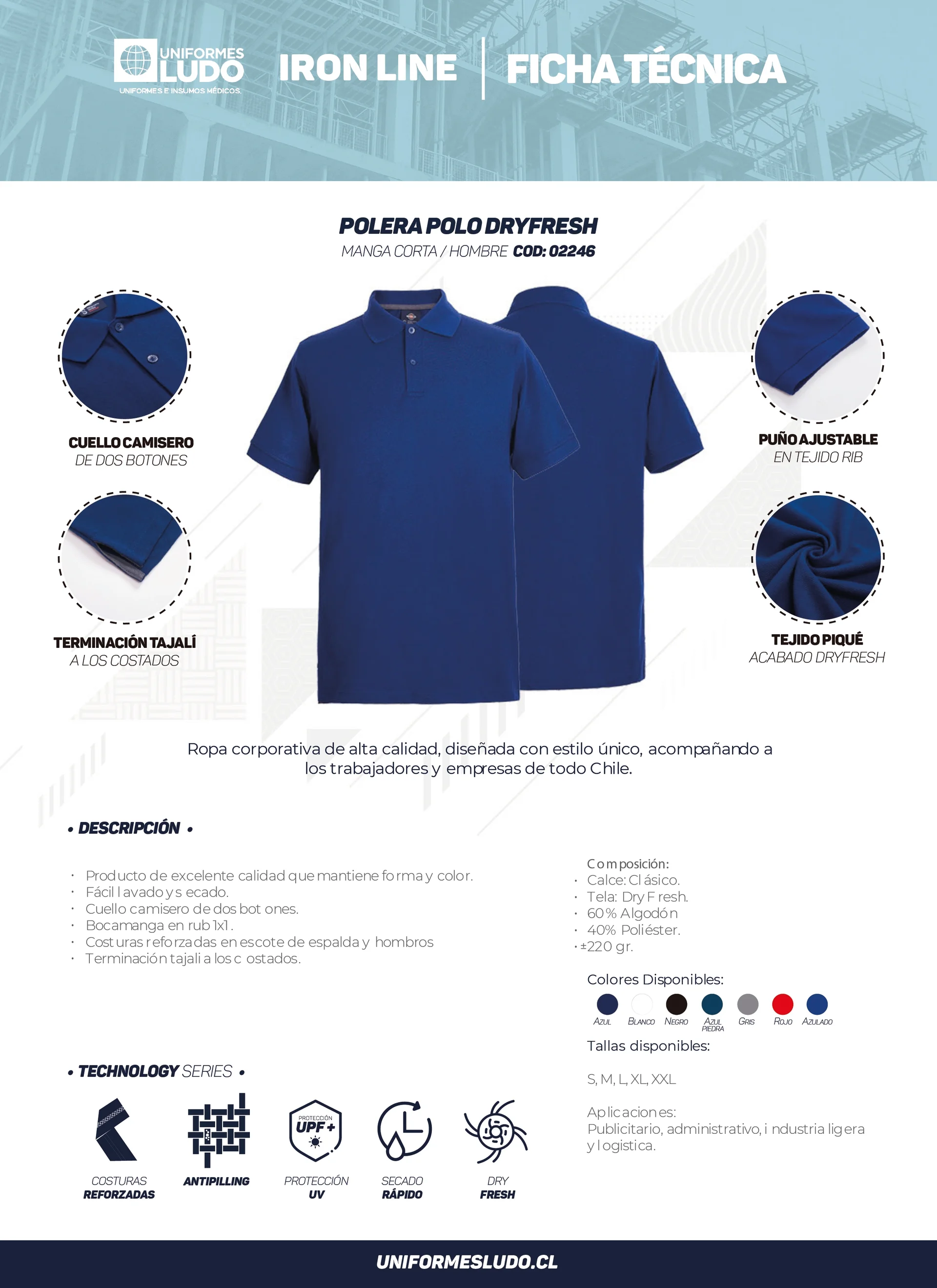 Polera polo dryfresh manga corta hombre
