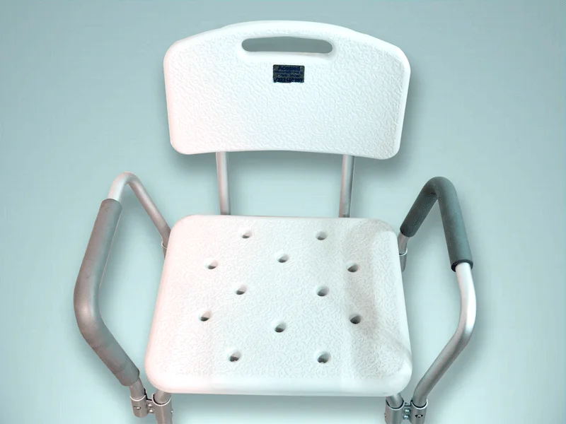 Silla de ducha con apoya brazos